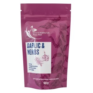 A versatile seasoning blend made with garlic, bay leaves, and mixed herbs.