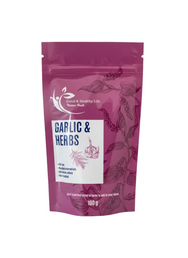 A versatile seasoning blend made with garlic, bay leaves, and mixed herbs.