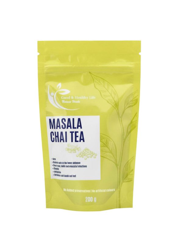 A traditional Indian-inspired tea crafted with black pepper, cardamom, cayenne pepper, cinnamon, clove, ginger, and star anise.