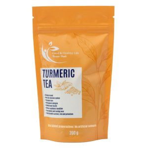 A golden wellness drink made with turmeric, black pepper, cardamom, cayenne pepper, cinnamon, ginger, and star anise.